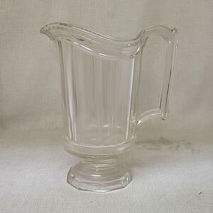 EAPG  Bryce-Higbee Co. Prism & Clear Panels Footed Water Pitcher 9-1/4"